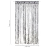 Rideau en macramé Anthracite 140x240 cm Coton