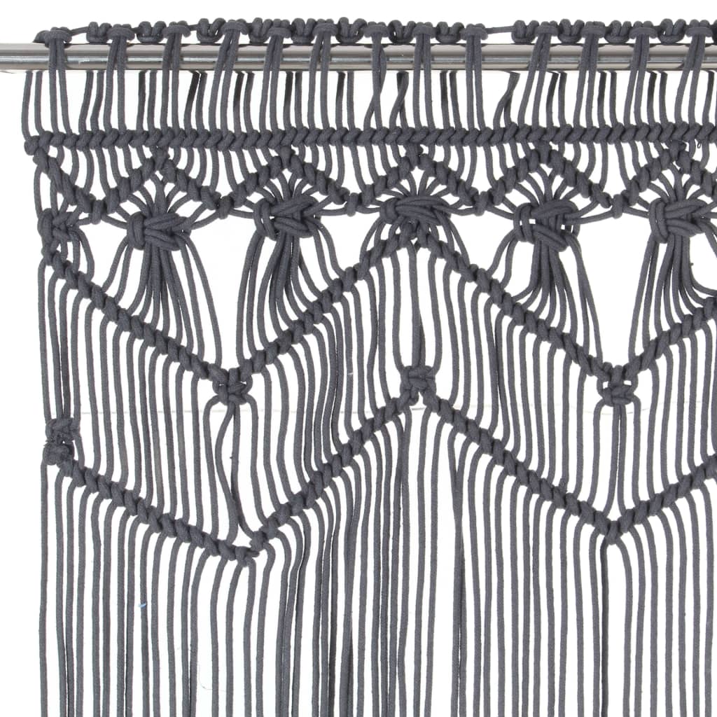 Rideau en macramé Anthracite 140x240 cm Coton