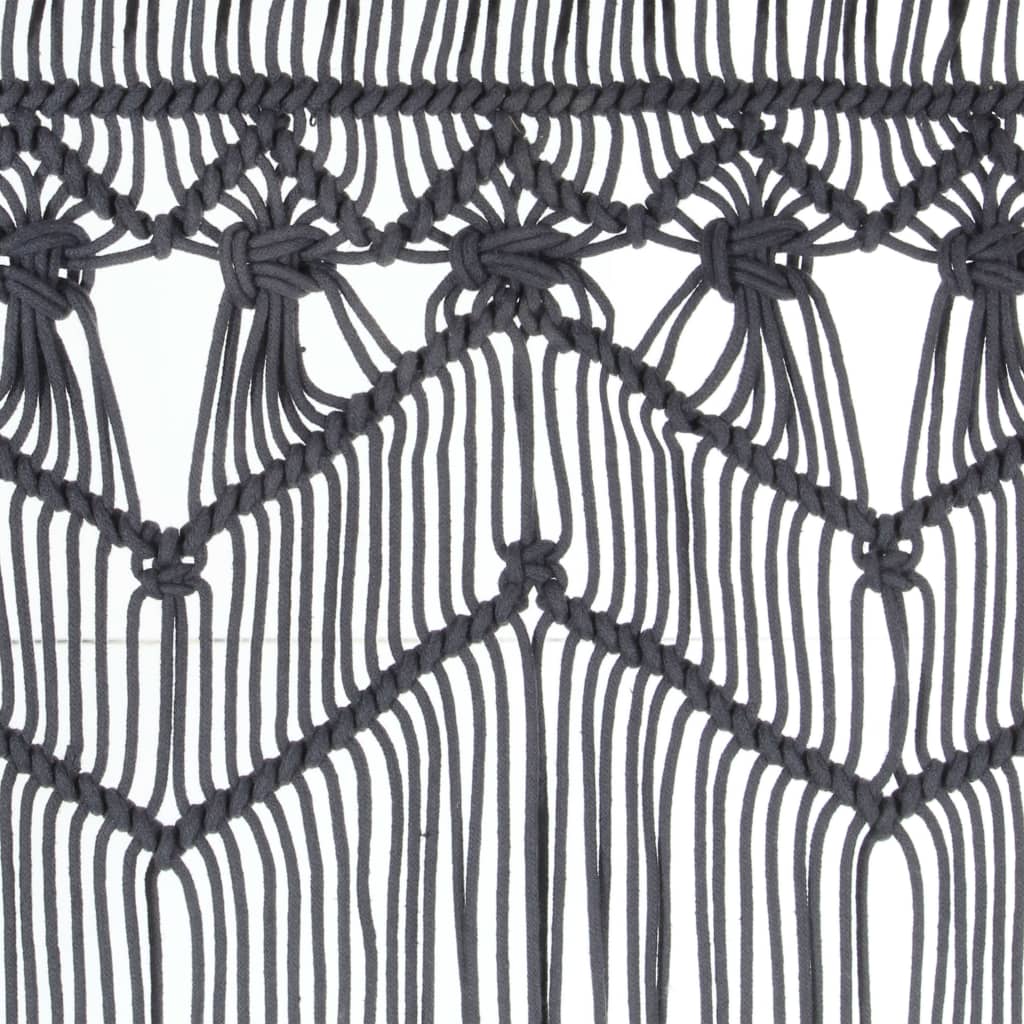 Rideau en macramé Anthracite 140x240 cm Coton