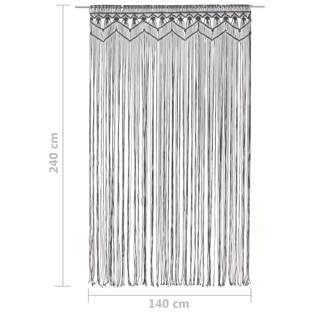 Rideau en macramé Anthracite 140x240 cm Coton