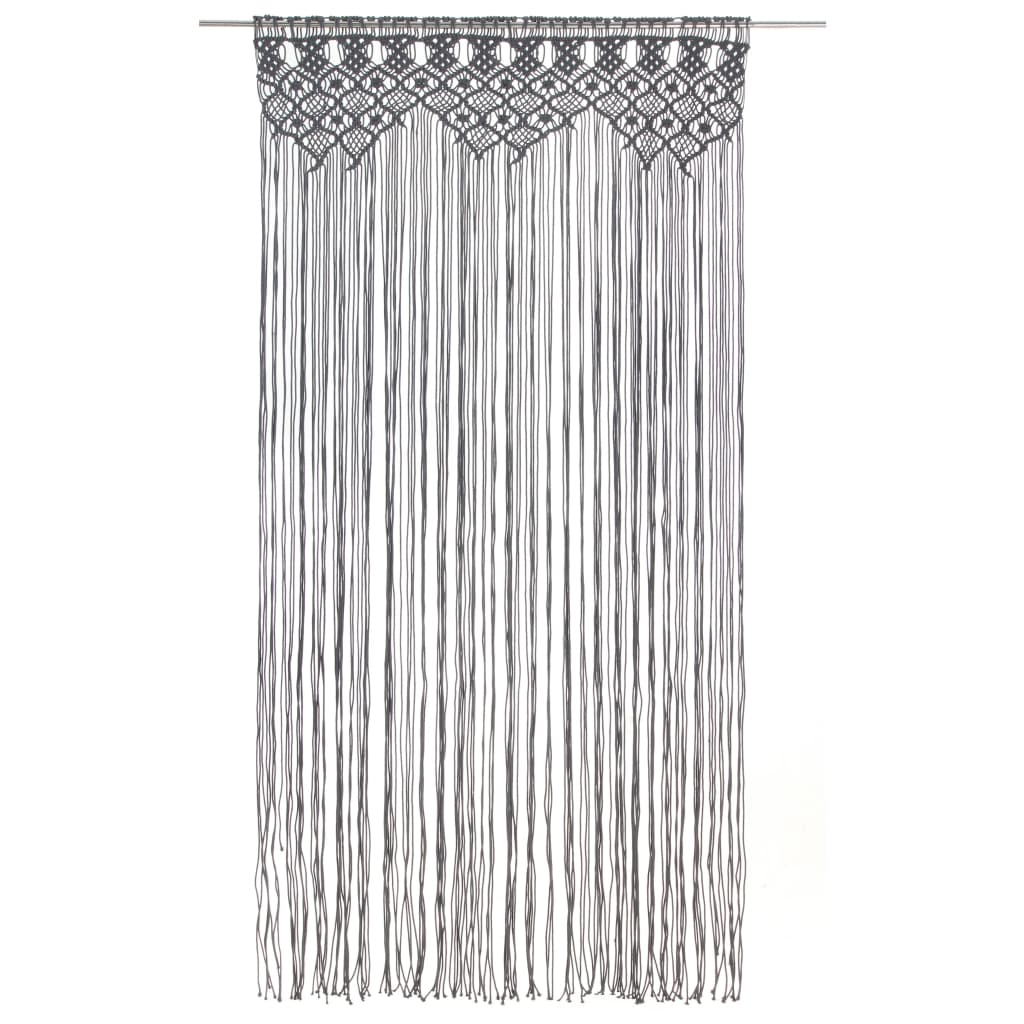 Macrame curtain Anthracite 140x240 cm Cotton