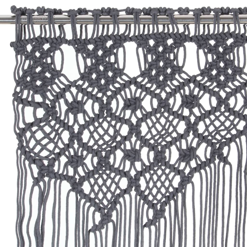 Macrame curtain Anthracite 140x240 cm Cotton