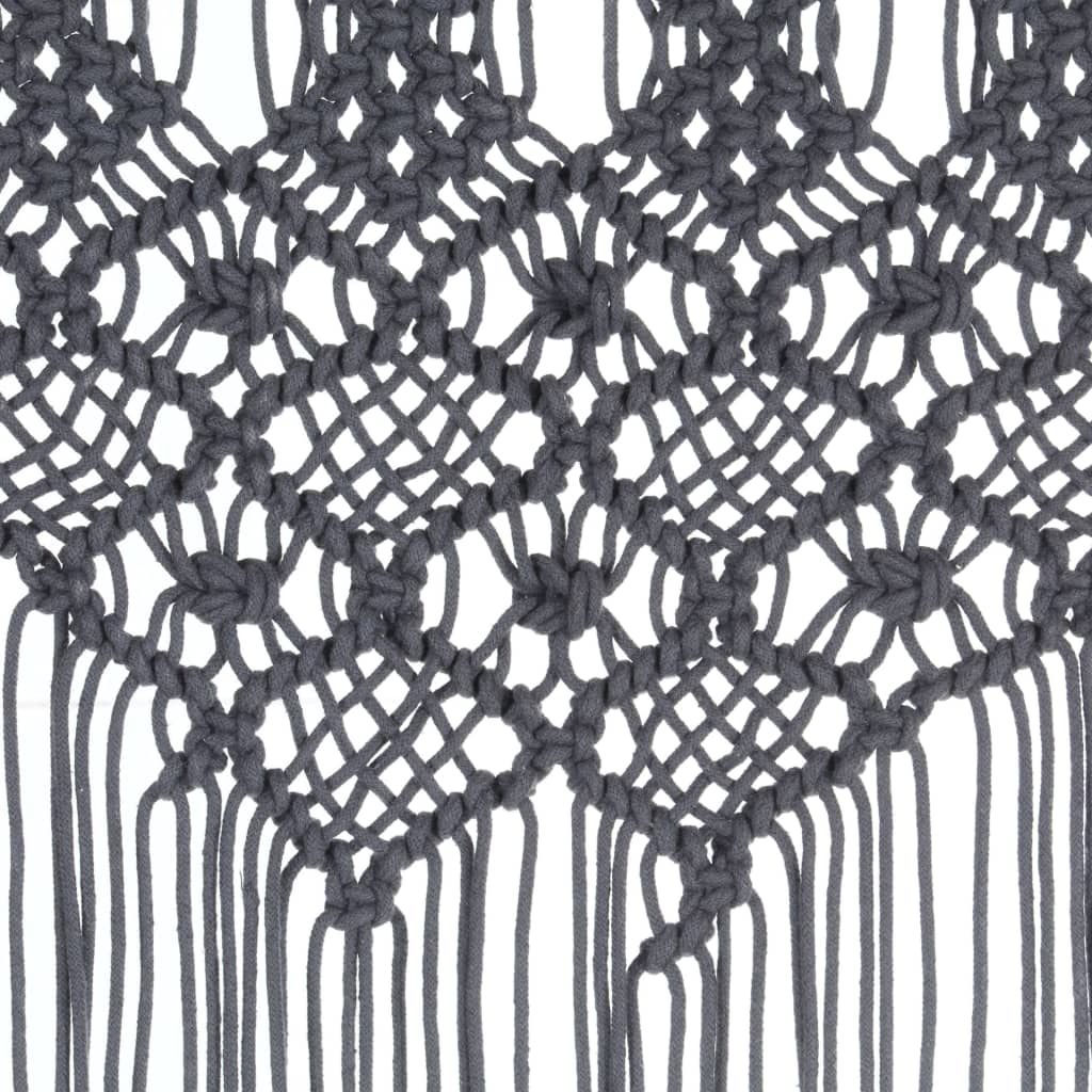 Macrame curtain Anthracite 140x240 cm Cotton