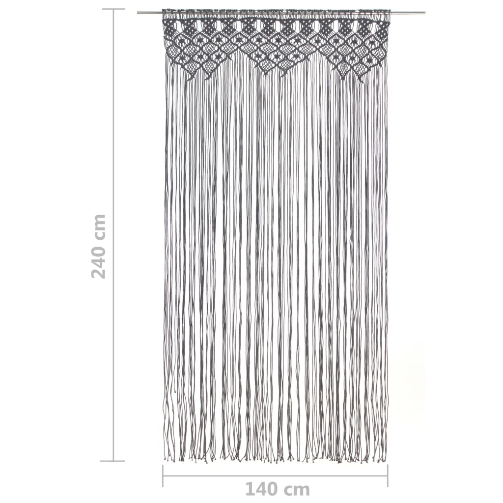 Macrame curtain Anthracite 140x240 cm Cotton