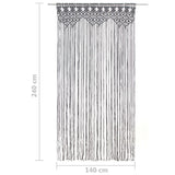 Macrame curtain Anthracite 140x240 cm Cotton