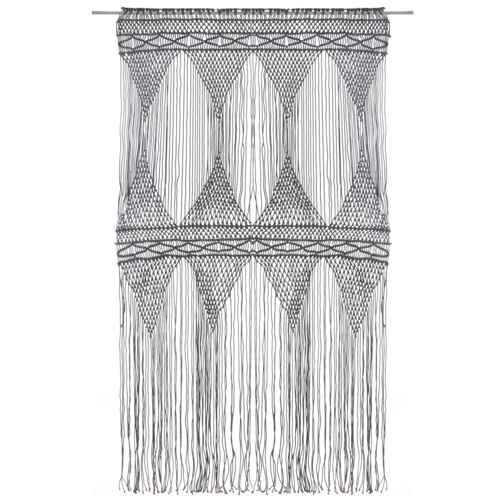 Rideau en macramé Anthracite 140x240 cm Coton