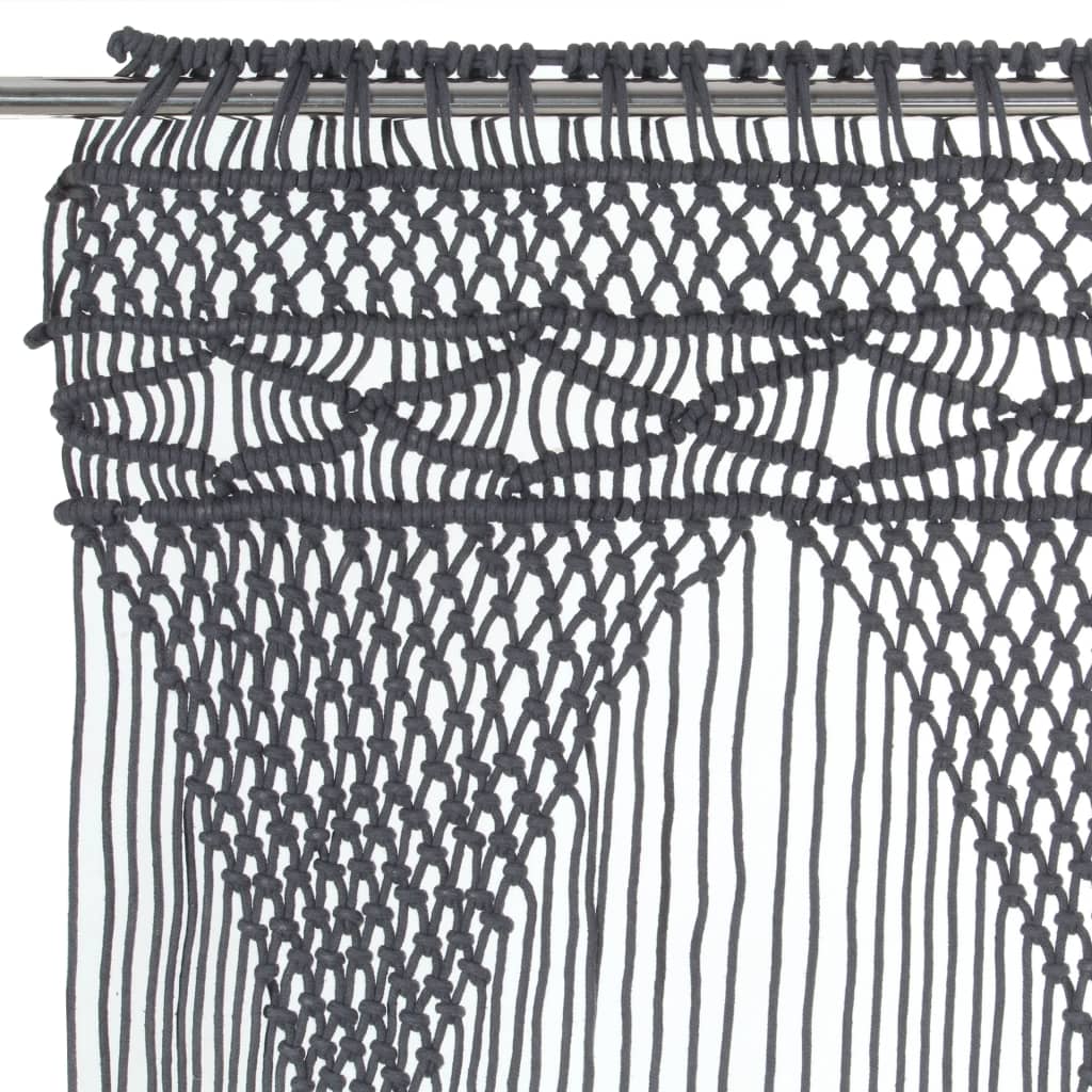 Rideau en macramé Anthracite 140x240 cm Coton