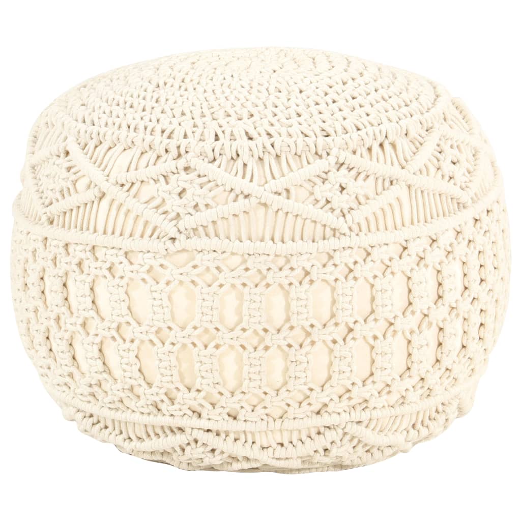 Handgefertigter Makramee-Pouf 45x30 cm Baumwolle