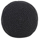 Handgefertigter Makramee-Pouf Anthrazit 45x30 cm Baumwolle