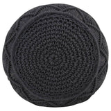 Handgefertigter Makramee-Pouf Anthrazit 45x30 cm Baumwolle