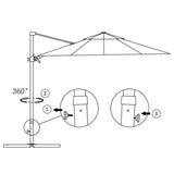 Parasol de jardin en porte-à-faux avec mât en aluminium