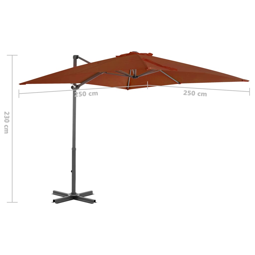 Parasol de jardin en porte-à-faux avec mât en aluminium