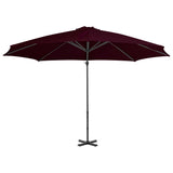 Parasol de jardin en porte-à-faux avec mât en aluminium rouge