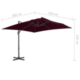 Parasol de jardin en porte-à-faux avec mât en aluminium