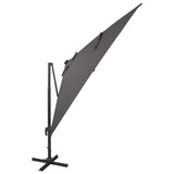 Parasol déporté avec mât et lumières LED Anthracite 300 cm