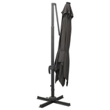 Parasol déporté avec mât et lumières LED Anthracite 300 cm