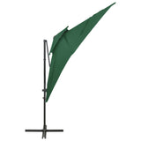 Parasol de jardin en porte-à-faux à double toit vert 250x250 cm