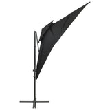 Parasol de jardin en porte-à-faux à double toit noir 250x250 cm