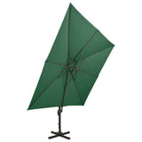 Parasol de jardin en porte-à-faux avec double toit vert