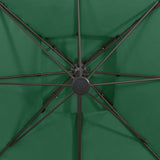 Parasol de jardin en porte-à-faux avec double toit vert