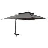 Parasol de jardin en porte-à-faux avec double toit anthracite