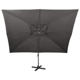 Parasol de jardin en porte-à-faux avec double toit anthracite