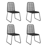 Chaises d'extérieur lot de 4 Résine tressée Noir