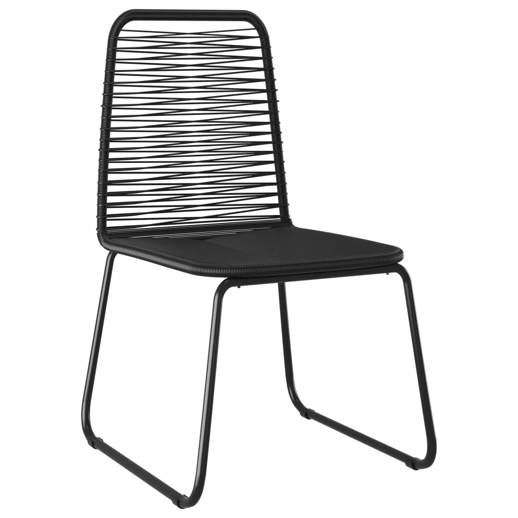 Chaises d'extérieur lot de 4 Résine tressée Noir