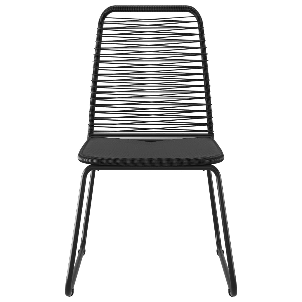 Chaises d'extérieur lot de 4 Résine tressée Noir