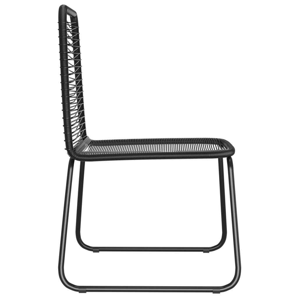 Chaises d'extérieur lot de 4 Résine tressée Noir