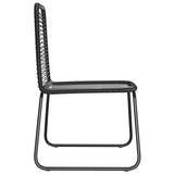 Chaises d'extérieur lot de 4 Résine tressée Noir