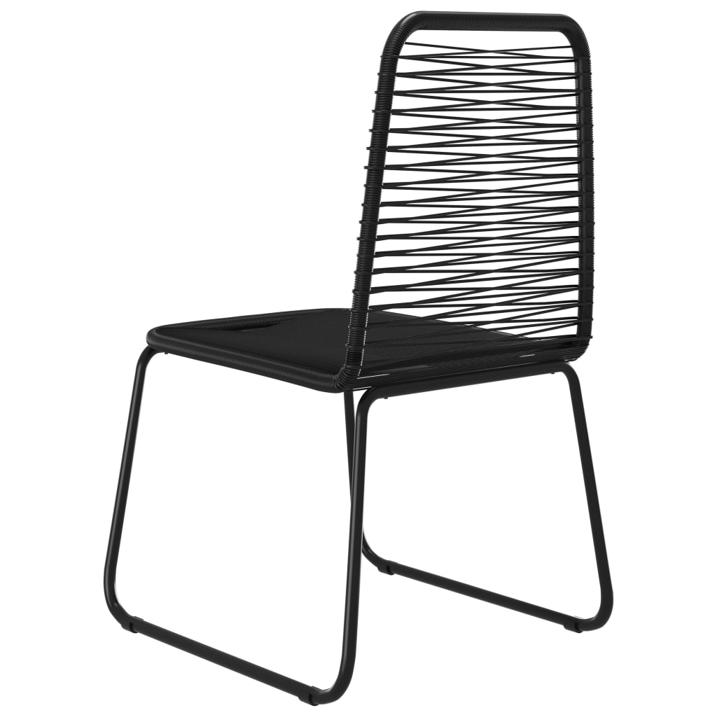 Chaises d'extérieur lot de 4 Résine tressée Noir