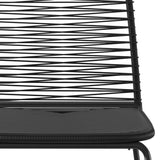 Chaises d'extérieur lot de 4 Résine tressée Noir