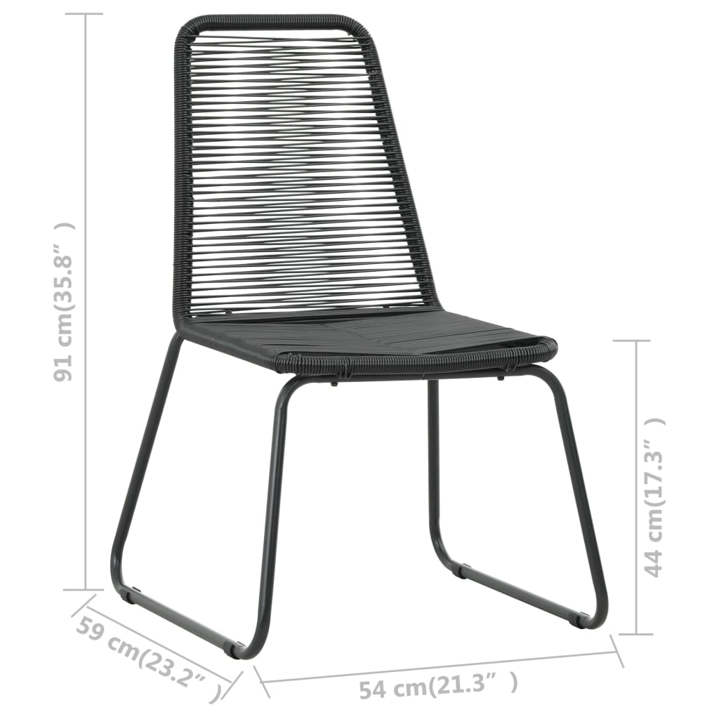 Chaises d'extérieur lot de 4 Résine tressée Noir