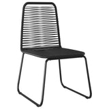 Chaises d'extérieur lot de 6 Résine tressée Noir