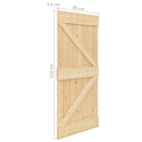 Sliding door with hardware kit 90x210cm Solid pine