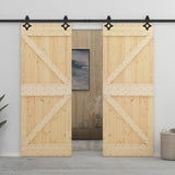 Sliding door and hardware kit 100x210 cm Solid pine