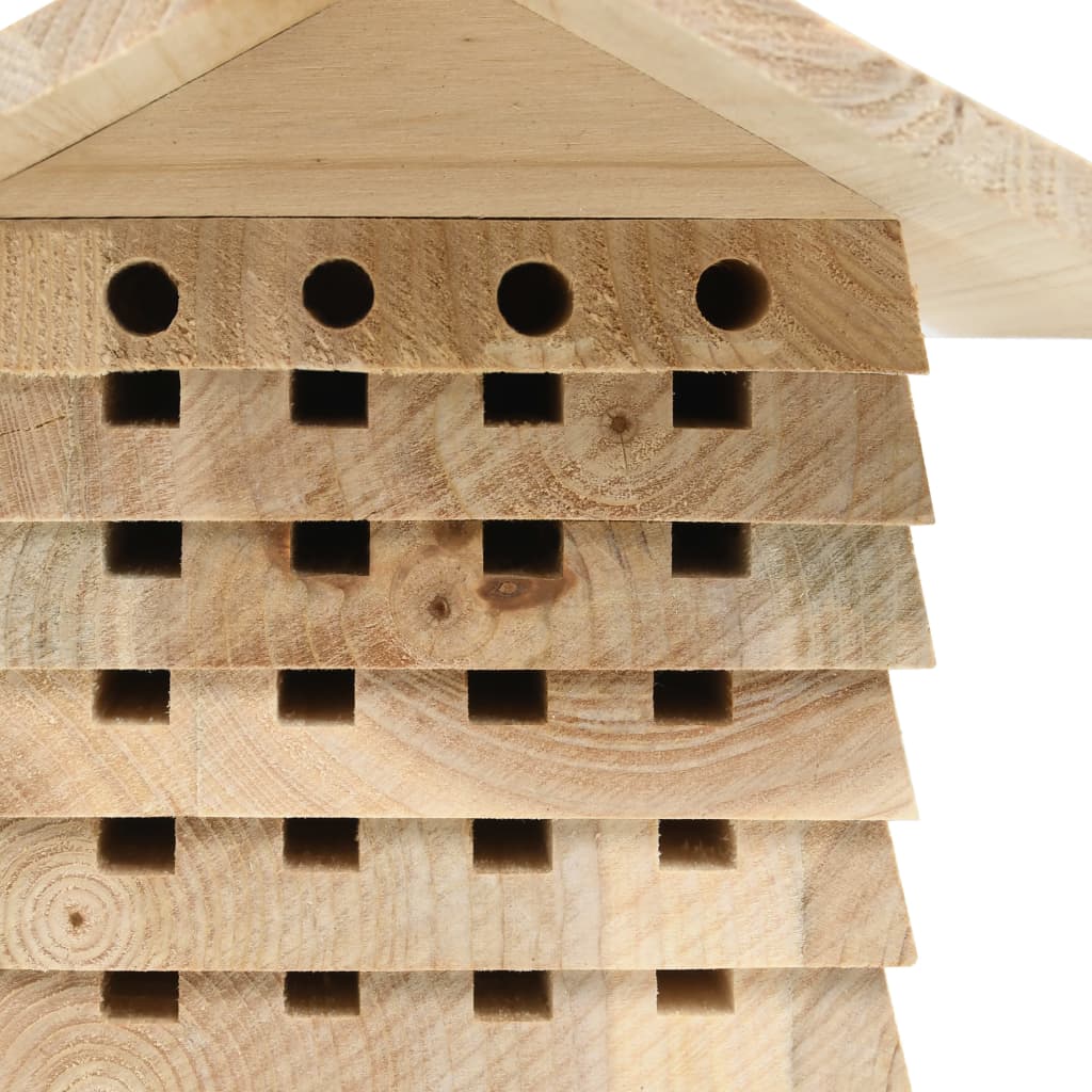 Bee hotel Solid fir wood 22x20x20 cm