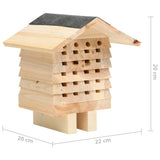 Bee hotel Solid fir wood 22x20x20 cm