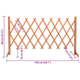 Oranger Gartengitterzaun 150x80 cm aus Tannenholz