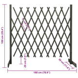 Clôture en treillis de jardin Gris 180x100 cm Bois de sapin