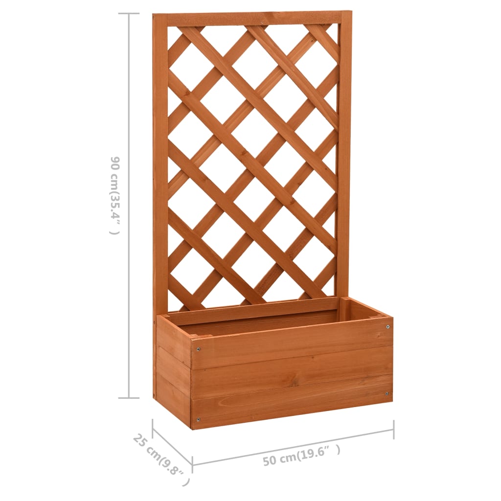 Jardinière à treillis de jardin Orange 50x25x90cm Bois de sapin