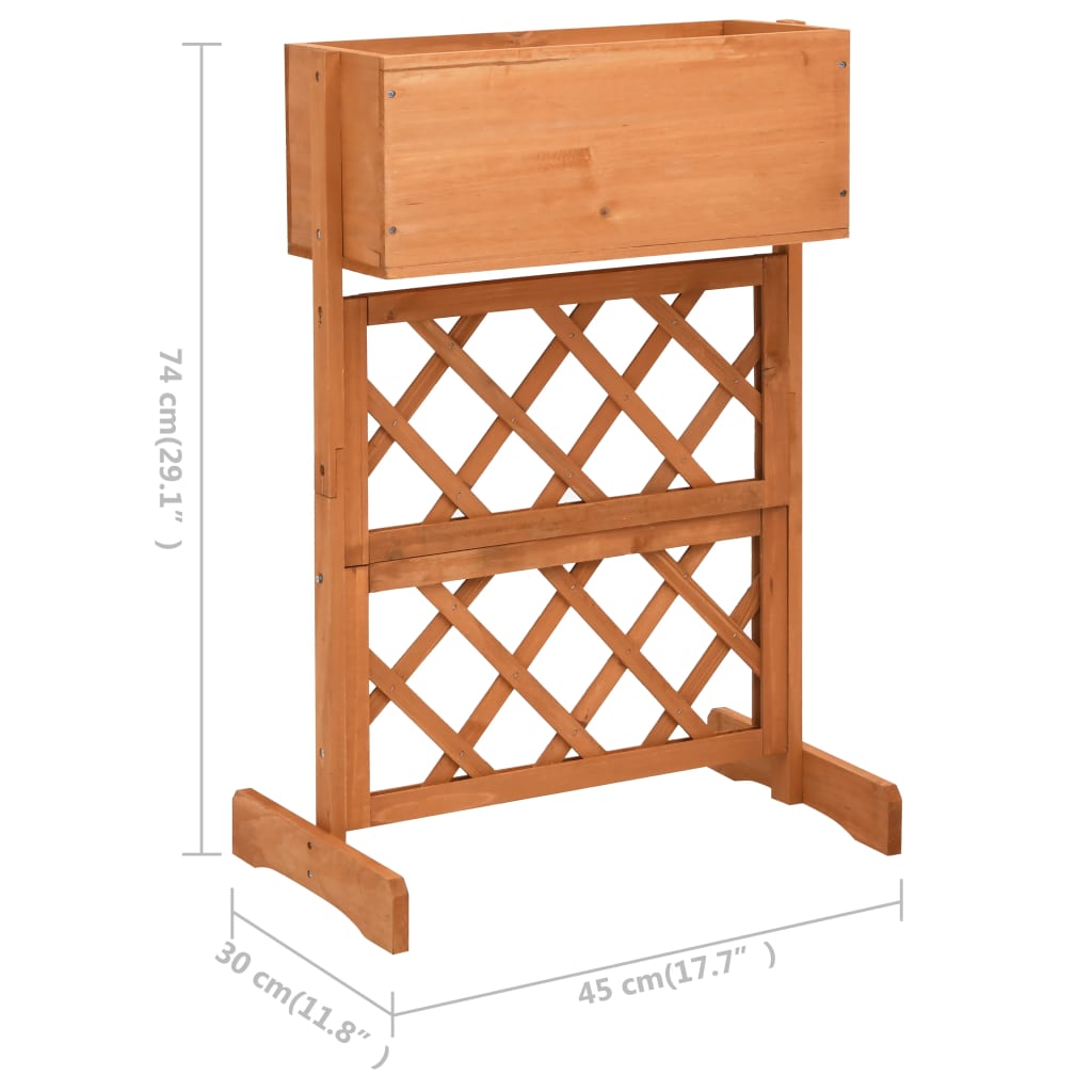 Jardinière à treillis de jardin Orange 45x30x74cm Bois de sapin