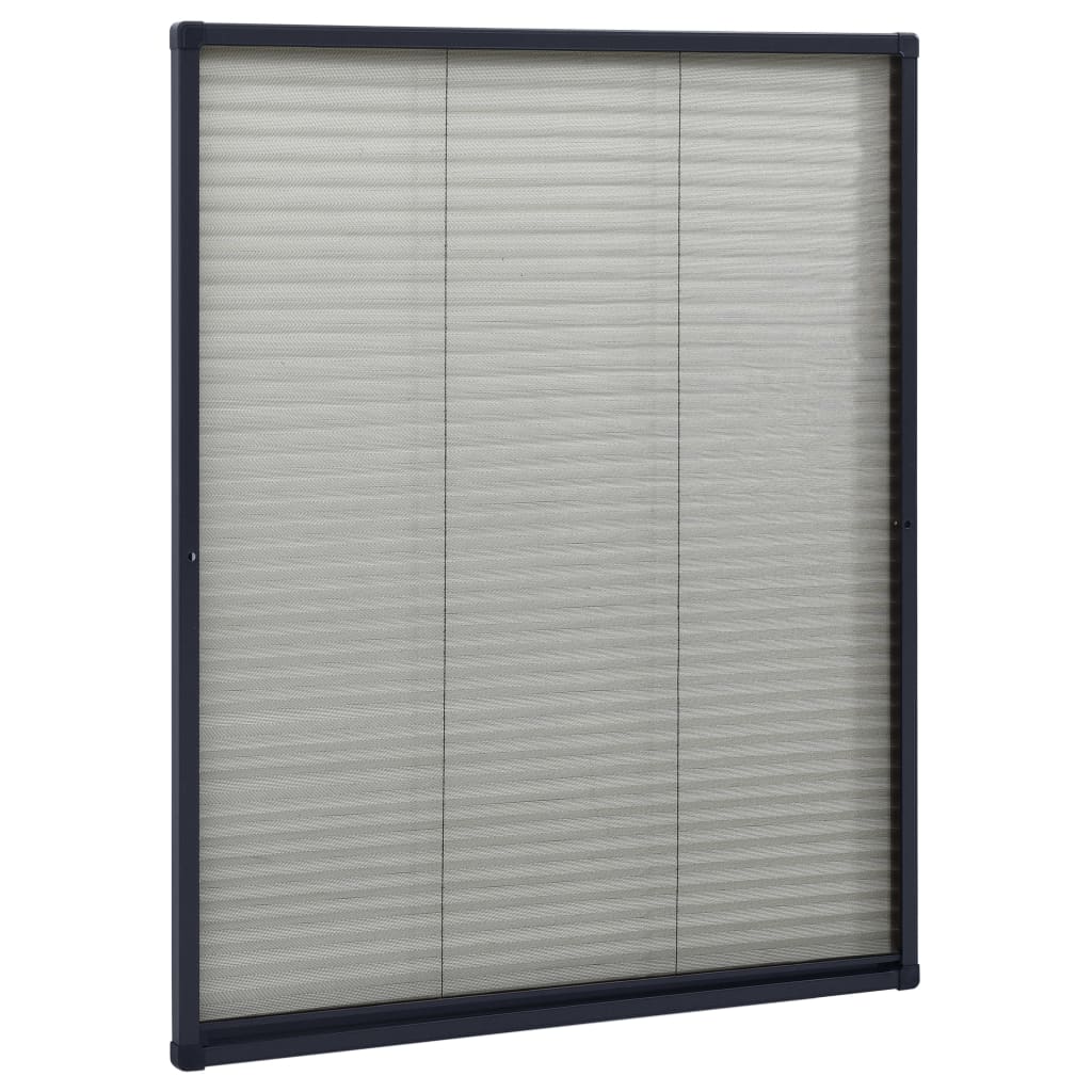 Moustiquaire plissée pour fenêtre Aluminium Anthracite 60x80 cm