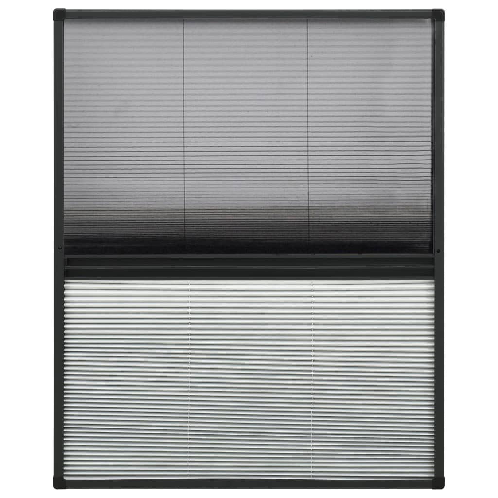 Moustiquaire plissée pour fenêtre Aluminium 60x80cm avec auvent