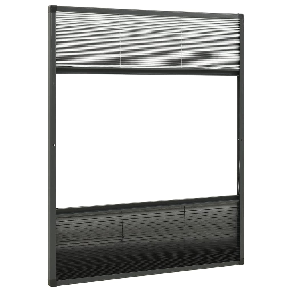 Moustiquaire plissée pour fenêtre Aluminium 60x80cm avec auvent