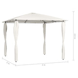 Belvédère avec revêtement de poteaux 3x3x2,6 m Crème 160 g/m²