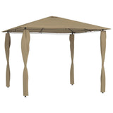 Belvédère avec revêtement de poteaux 3x3x2,6 m Taupe 160 g/m²