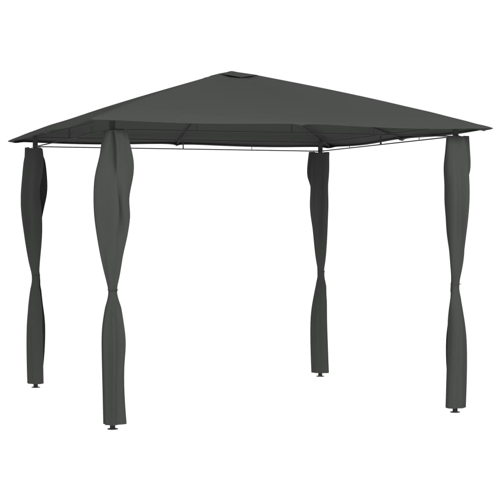 Belvédère à revêtement de poteaux 3x3x2,6 m Anthracite 160 g/m²