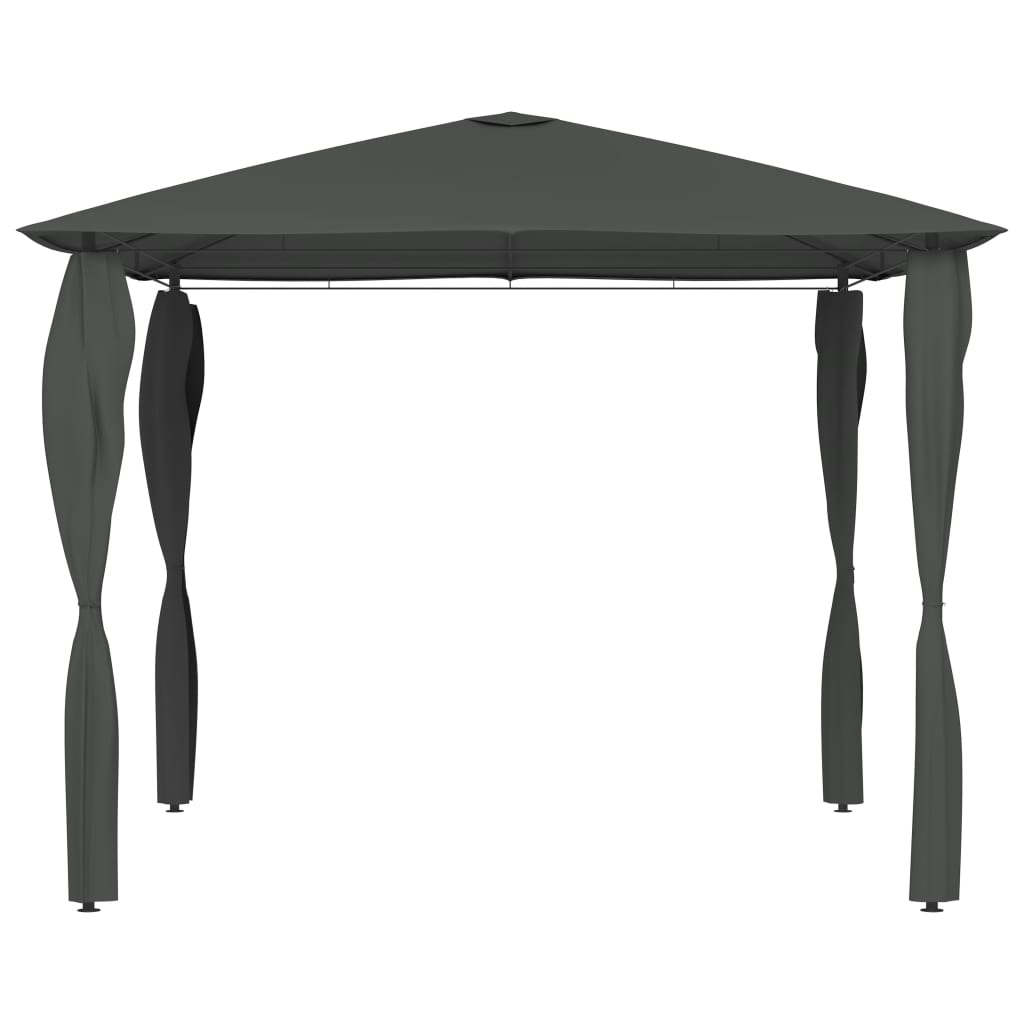 Belvédère à revêtement de poteaux 3x3x2,6 m Anthracite 160 g/m²